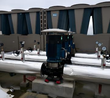 屋顶风冷热泵机组和循环水泵