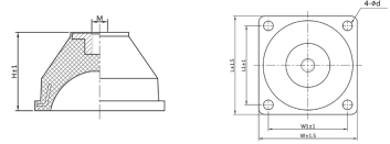 ALJ-38型橡胶减振器示意图 ALJ-38型橡胶减振器示意图