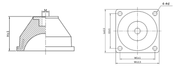 ALJ-38型橡胶减振器尺寸示意图
